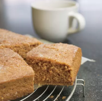 Applesauce snack cake with oat-nut streusel