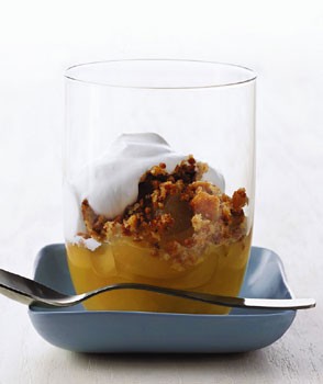 Applesauce with butter pecan crumbs