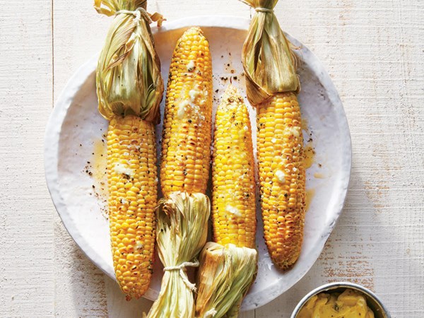 Applewood-smoked corn on the cob