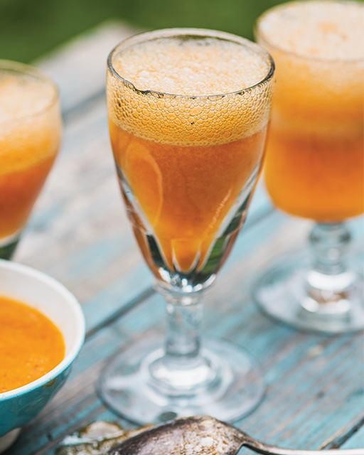 Apricot & rosemary mimosas