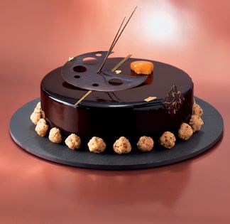 Apricot & wasabi entremet