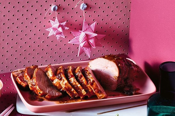 Apricot & wattleseed glazed pork neck 'ham'