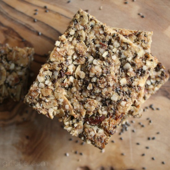 Apricot-almond-chia granola bars