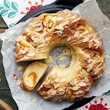 Apricot-almond coffee cake