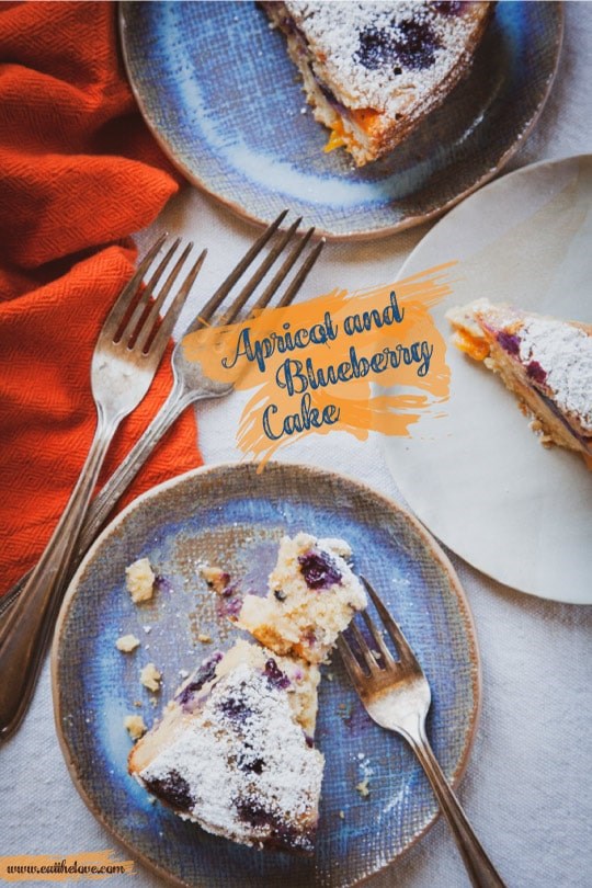 Apricot and blueberry cake