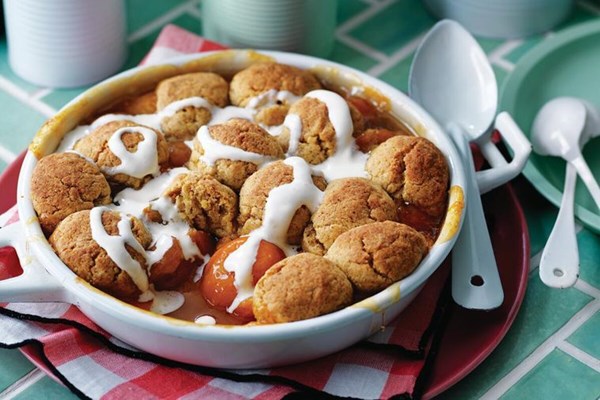 Apricot and brown butter cobbler