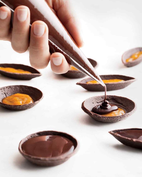 Apricot-and-ganache tartlets