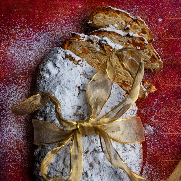Apricot and marzipan stollen