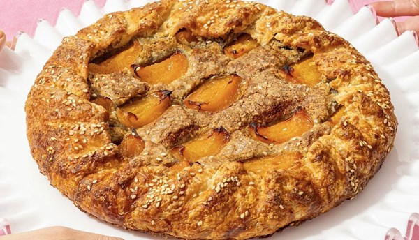 Apricot and pepita-sesame frangipane [galette]