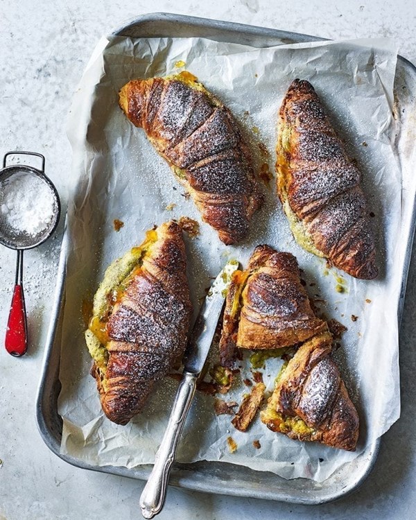 Apricot and pistachio cheat's croissants