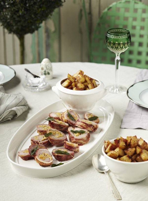 Apricot and sage roasted pork