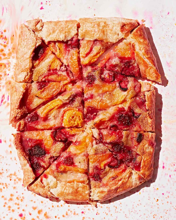 Apricot-and-strawberry galette