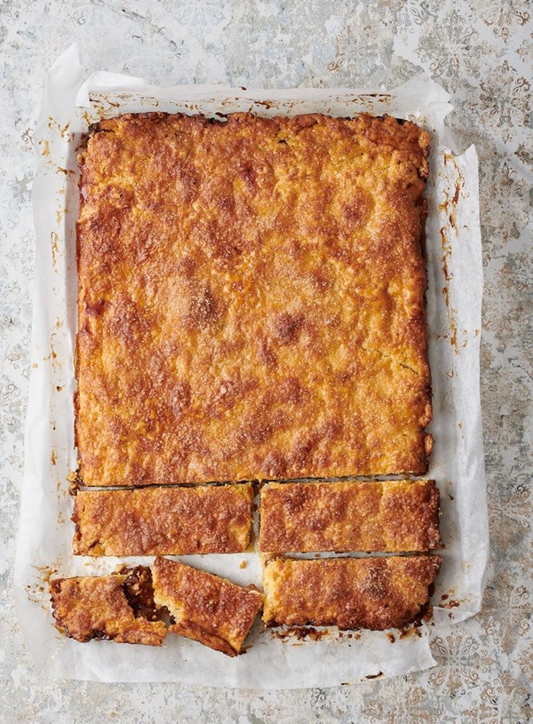 Apricot and walnut rugelach slice