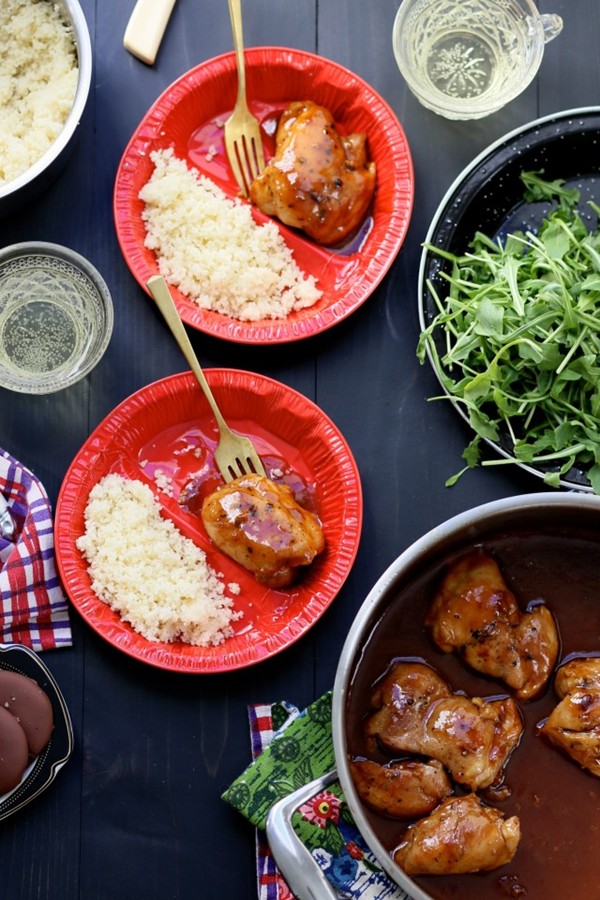 Apricot balsamic chicken dinner