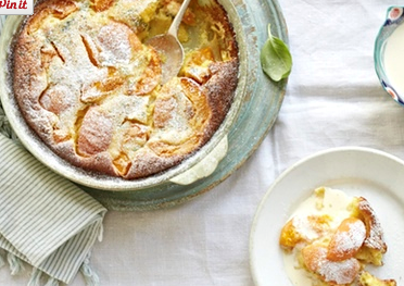 Apricot, basil and orange clafoutis