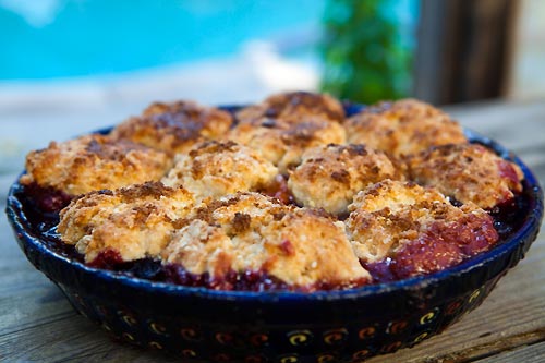 Apricot berry cobbler