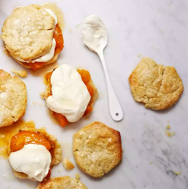 Apricot, camomile and honey shortcakes