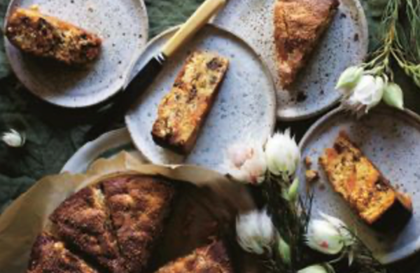 Apricot, cardamom and chocolate cake