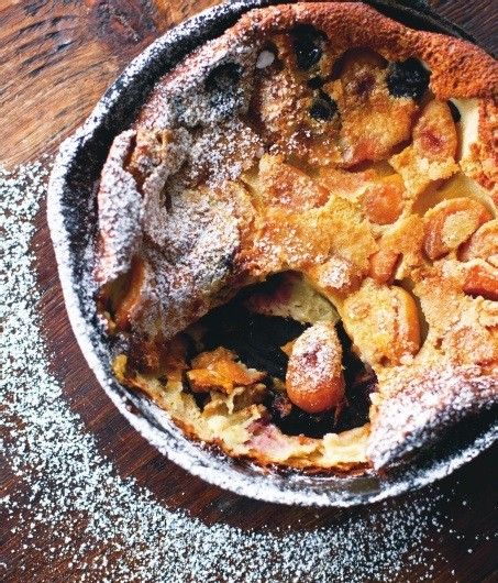Apricot-cherry clafoutis