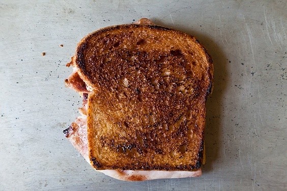 Apricot chutney ham and cheese with spiced caramel crust