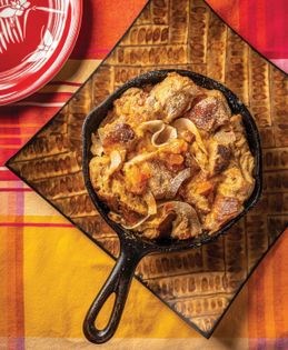 Apricot-coconut bread pudding