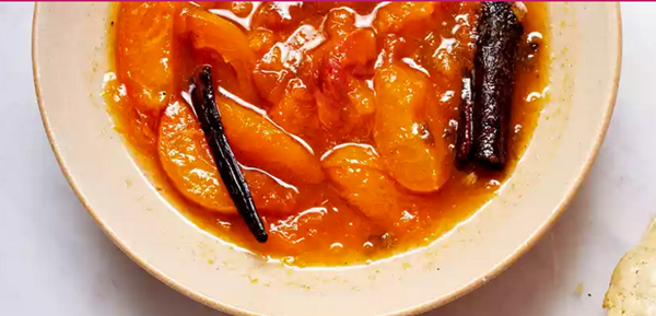 Apricot compote with camomile and cinnamon