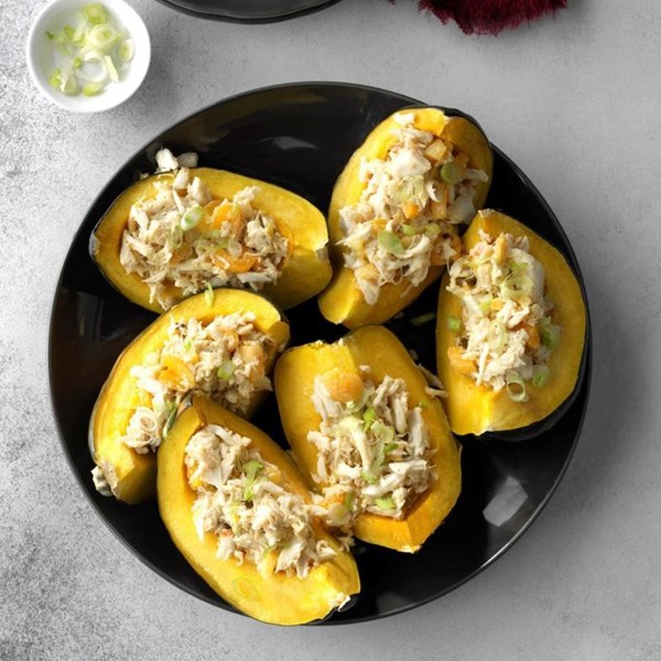 Apricot crab stuffed acorn squash