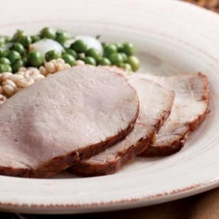 Apricot-espresso glazed roast pork loin