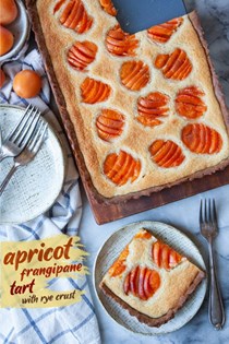 Apricot frangipane tart with rye crust