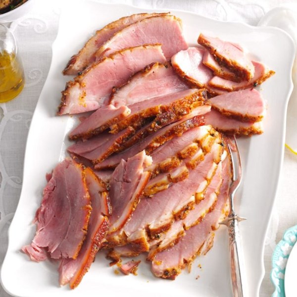 Apricot ginger mustard-glazed ham