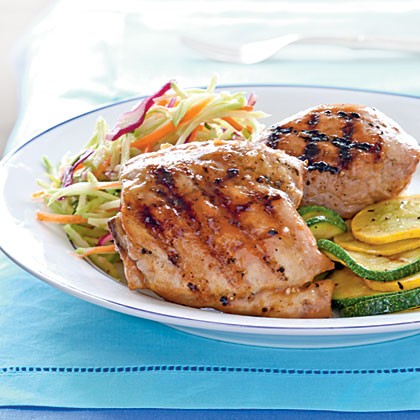 Apricot-glazed grilled chicken