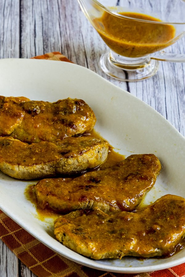 Apricot glazed pork chops