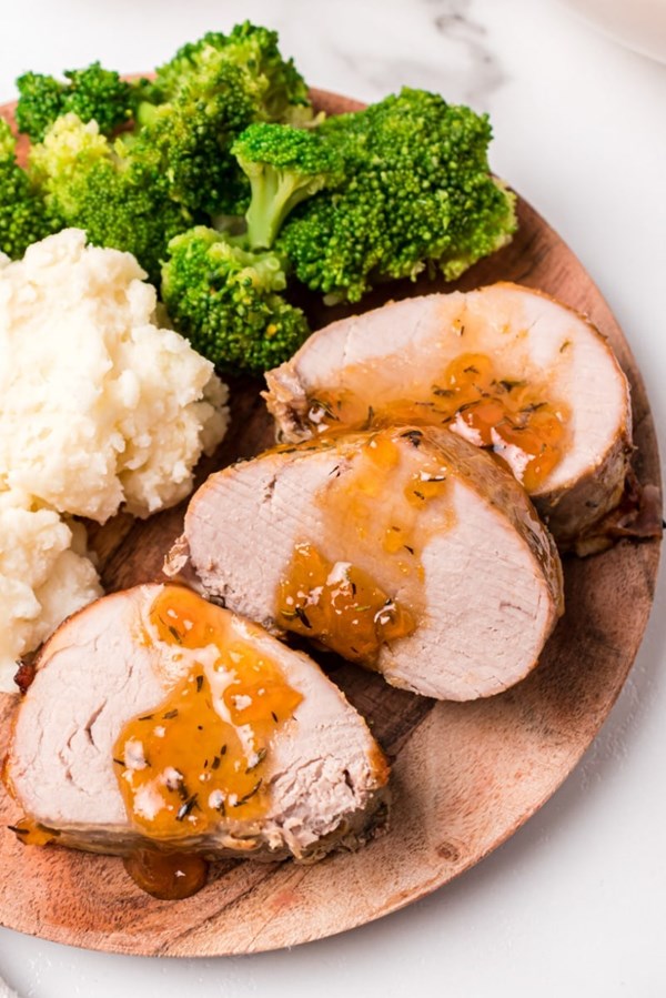 Apricot-glazed pork roast
