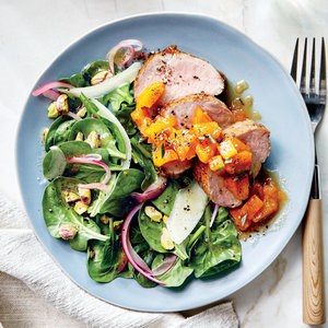 Apricot-mustard glazed pork tenderloin