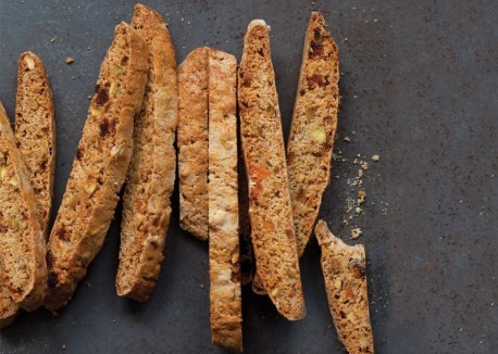 Apricot-pistachio biscotti
