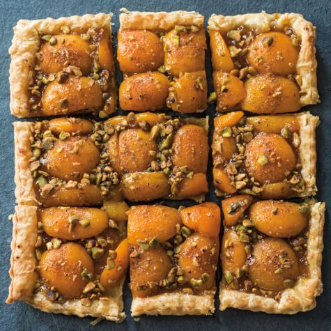 Apricot pistachio tart