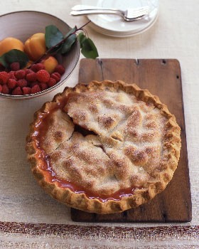 Apricot raspberry pie