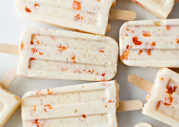 Apricot rice pudding pops