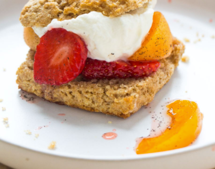 Apricot-strawberry buckwheat shortcakes