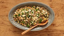 Apricot tabbouleh with cilantro and toasted almonds