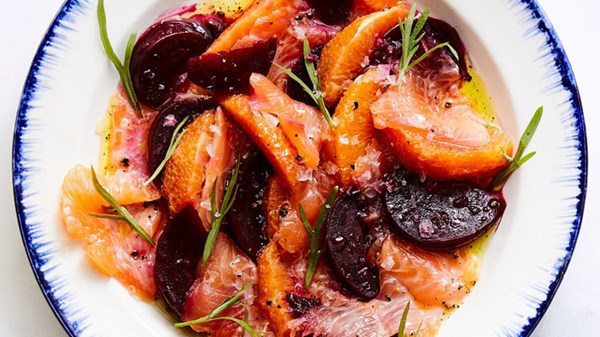 Arctic char, beet, and citrus carpaccio