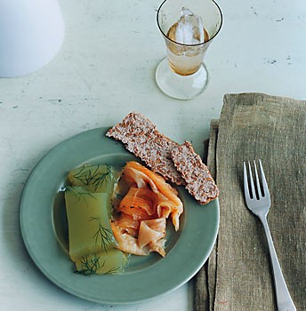 Arctic char gravlaks with cucumber jelly
