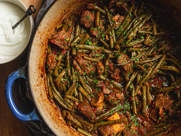 Armenian braised green beans (Ganach lupia)