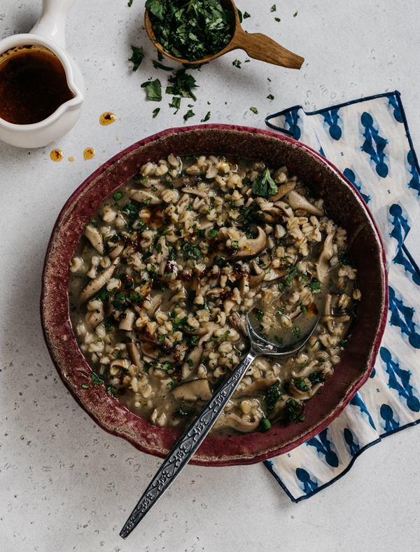 Armenian-style mushroom barley soup