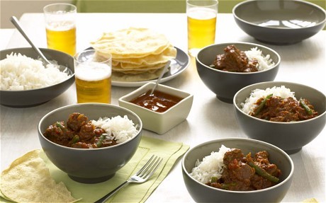 Aromatic beef curry with ginger and tomatoes