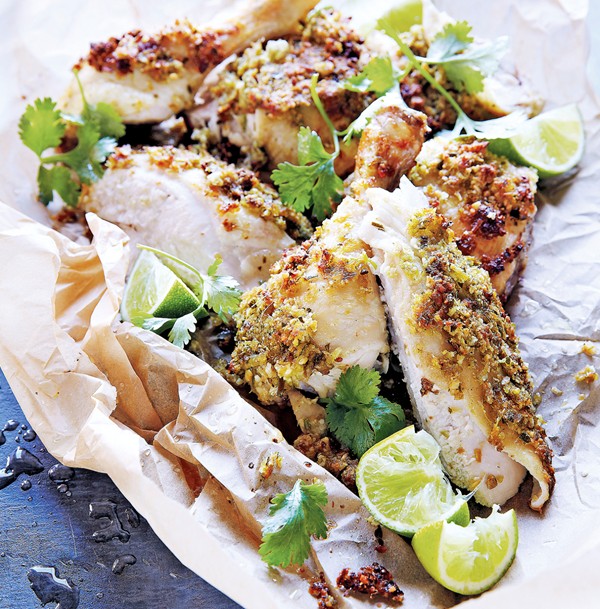 Aromatic butterflied chicken