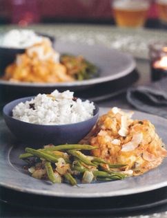 Aromatic monkfish curry with toasted coconut