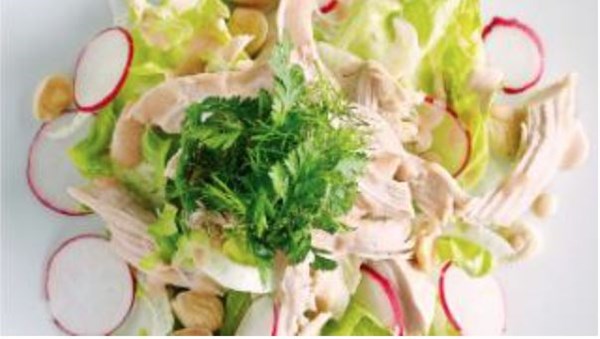 Aromatic poached chicken salad