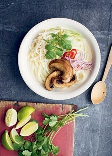 Aromatic tea-smoked mushroom ramen