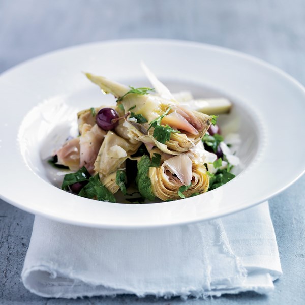 Artichoke & Taggiasca olive salad with Parmigiano-Reggiano [Ethan Stowell]